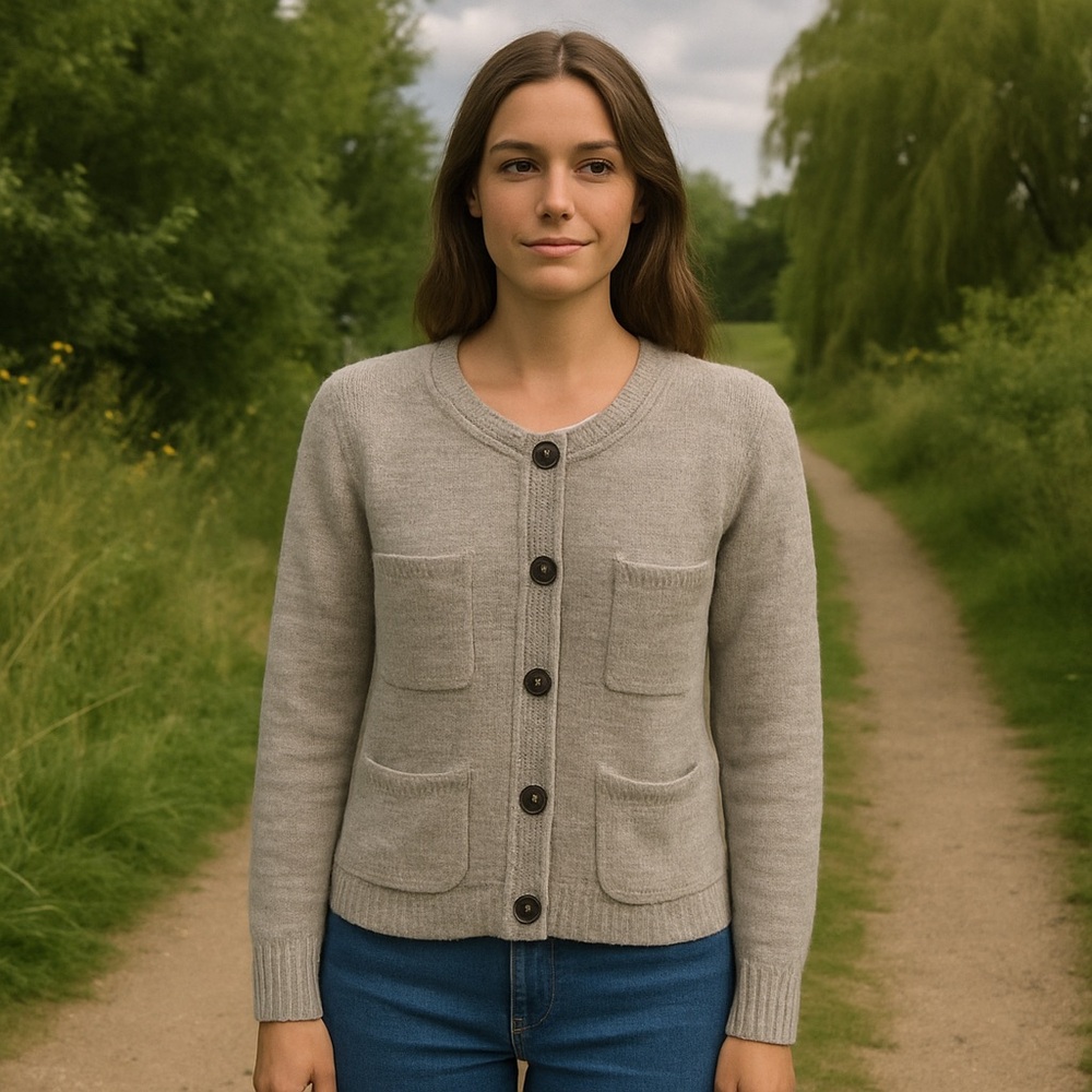 GAP Alpaca Wool Blend Gray Button Front Cozy Casual Cardigan Sweater Size S